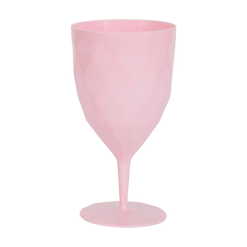 Textured Plastic Wine Glass, 12 oz, Pink