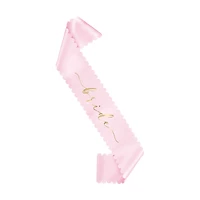 Scalloped Pink and Gold 'Bride' Sash