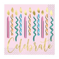 Rainbow Birthday Sweets Beverage Napkins, 16 ct