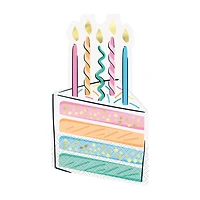 Rainbow Birthday Sweets Cake Shaped Paper Dinner Napkins, 16 ct