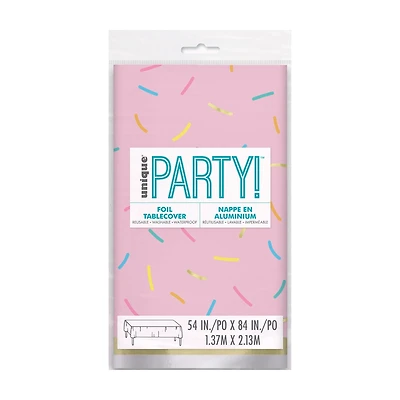 Pink Rainbow Birthday Sweets Rectangular Foil Table Cover