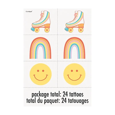 Rainbow Roller Skate Tattoo, 24 ct