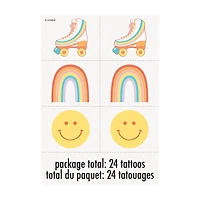 Rainbow Roller Skate Tattoo, 24 ct