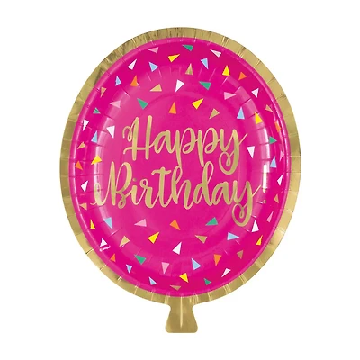 Balloon Shaped Party Plates, 8.25 in, 8 ct