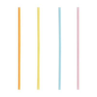 Assorted Colors Plastic Straws, 8 ct