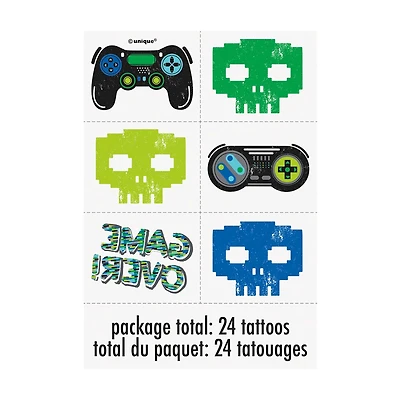 Gamer Birthday Tattoos, 24 ct