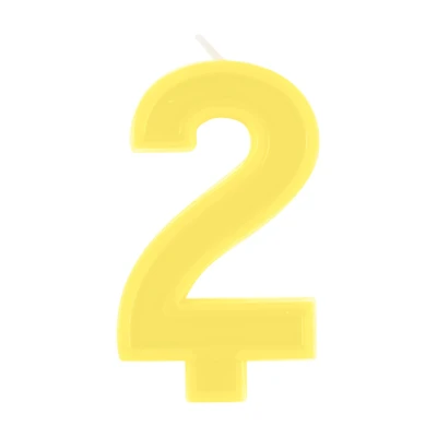 Number 2 Birthday Candle, Yellow