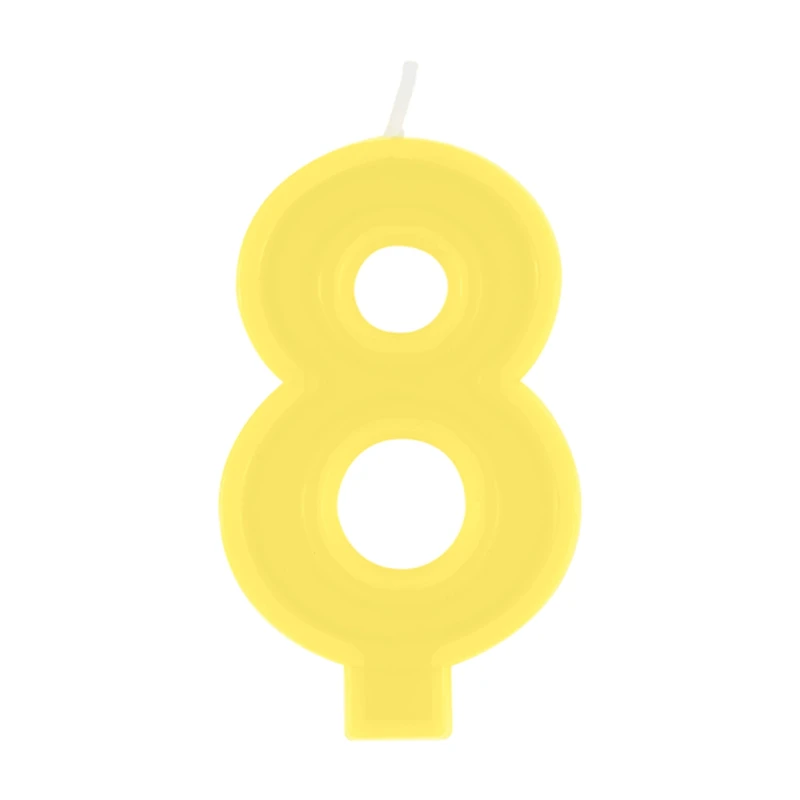 Number 8 Birthday Candle, Yellow