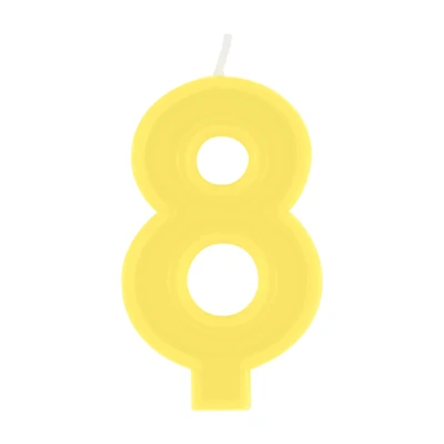 Number 8 Birthday Candle, Yellow