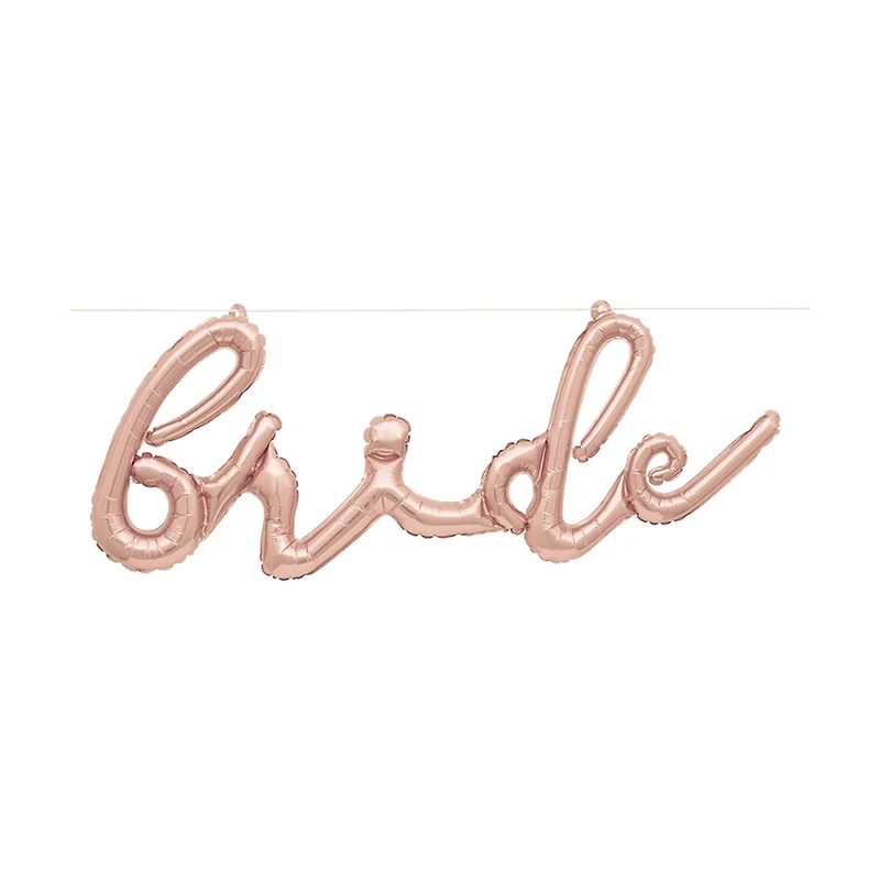 'Bride' Balloon Banner Kit, Foil Rose Gold