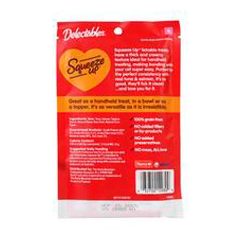 Delectables Squeeze Up Tuna and Salmon Handheld Lickable Cat Treats, 4 ct