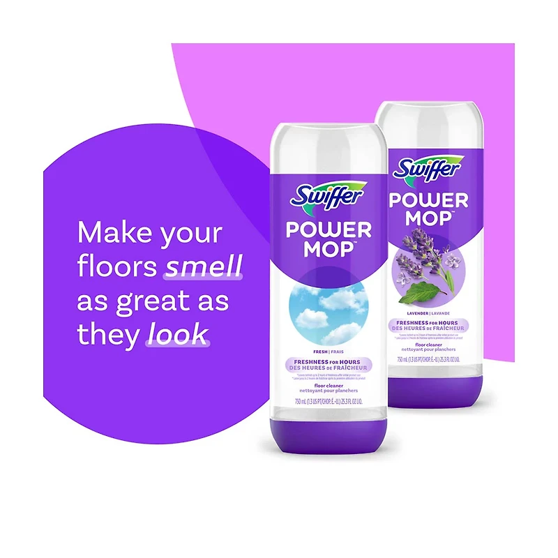 Swiffer PowerMop Floor Cleaning Solution with Fresh Scent, 25.3 fl oz
