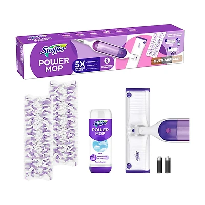 Swiffer PowerMop Multi-Surface Mop Kit for Floor Cleaning, Fresh Scent