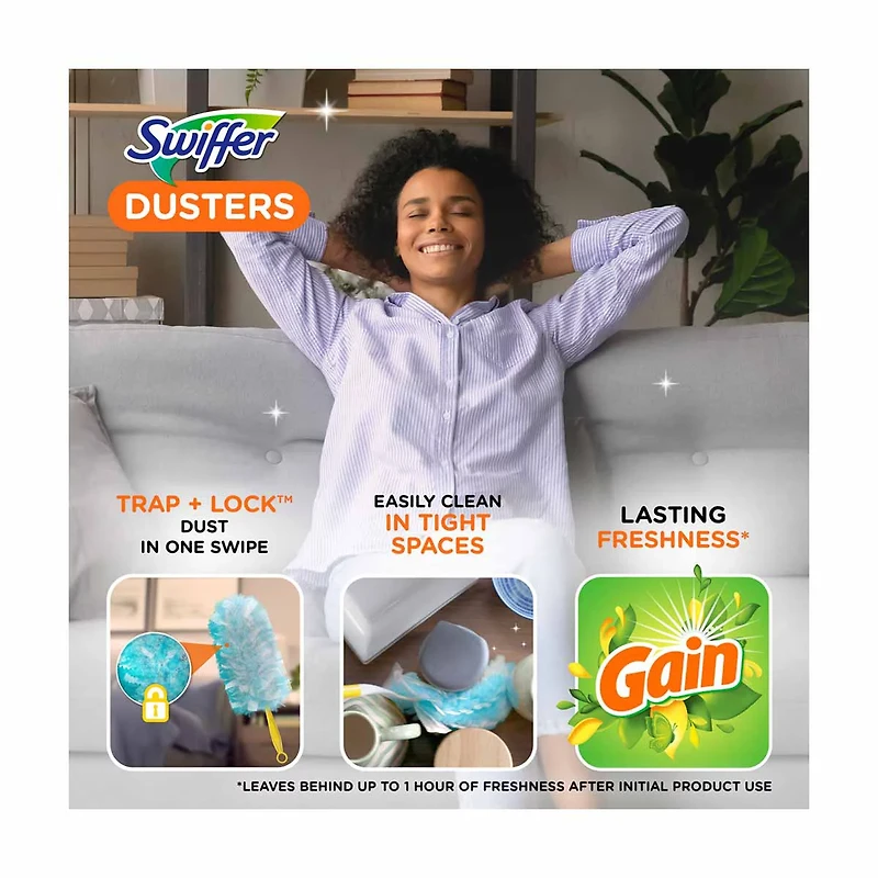 Swiffer Dusters Multi-Surface Duster Refills for Cleaning, Gain Original Scent, 10 count