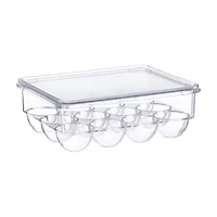 12 Eggs Acrylic Bin with Lid, Clear