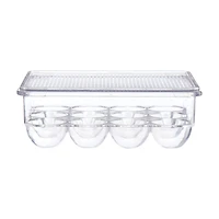12 Eggs Acrylic Bin with Lid, Clear