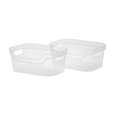 Sterilite Open Plastic Bins, Set of 2, Small