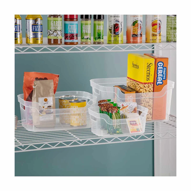 Sterilite Open Plastic Bin, Clear