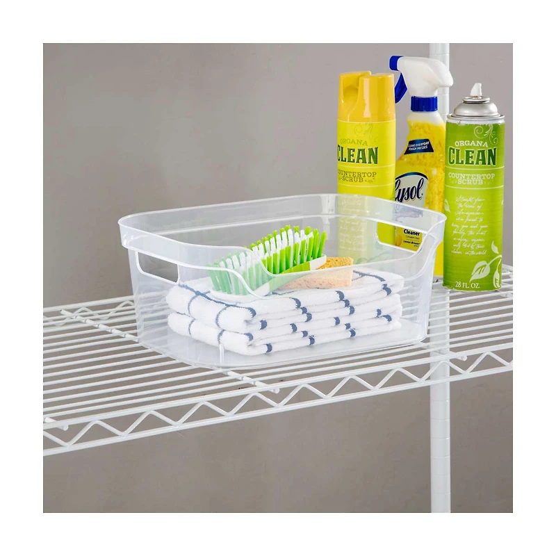 Sterilite Open Plastic Bin, Clear