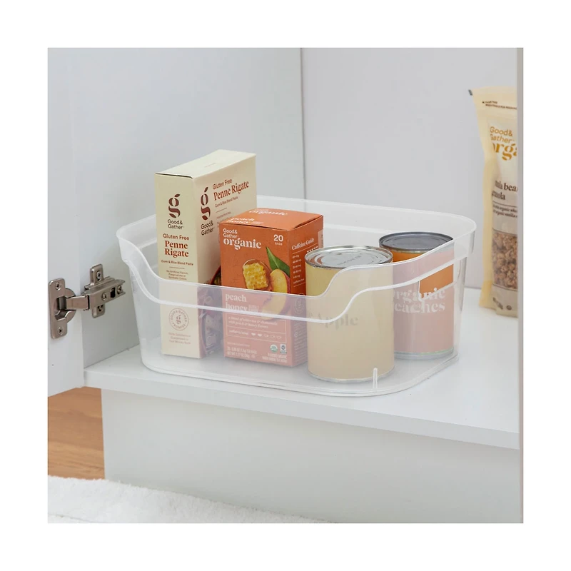 Sterilite Open Plastic Bin, Clear