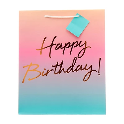 'Happy Birthday' Embellished Gift Bag with Tag, Large