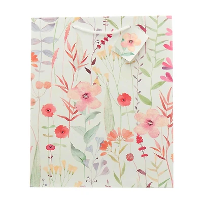 Wild Flower Glitter Embellished Gift Bag with Tag, Large