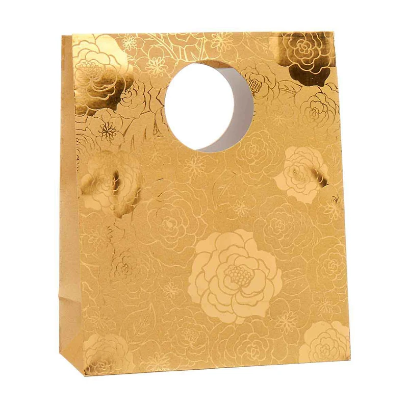 Golden Floral Embellished Gift Bag, Large
