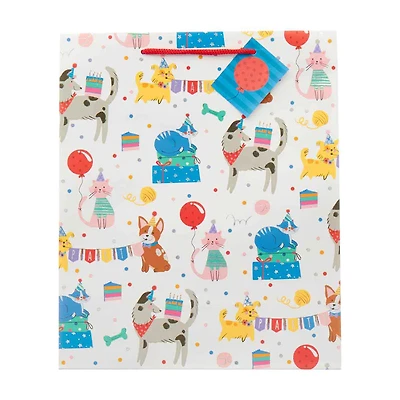 Pets Party Embellished Gift Bag with Tag, Large