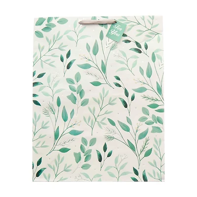 Eucalyptus Embellished Gift Bag with Tag, Jumbo