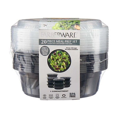 Farberware Meal Prep Set, 10 sets, Round, 3.8 cup