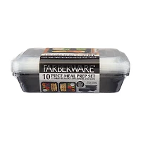 Farberware Meal Prep Set, 10 sets, Rectangular 5 Section, 4.2 cup