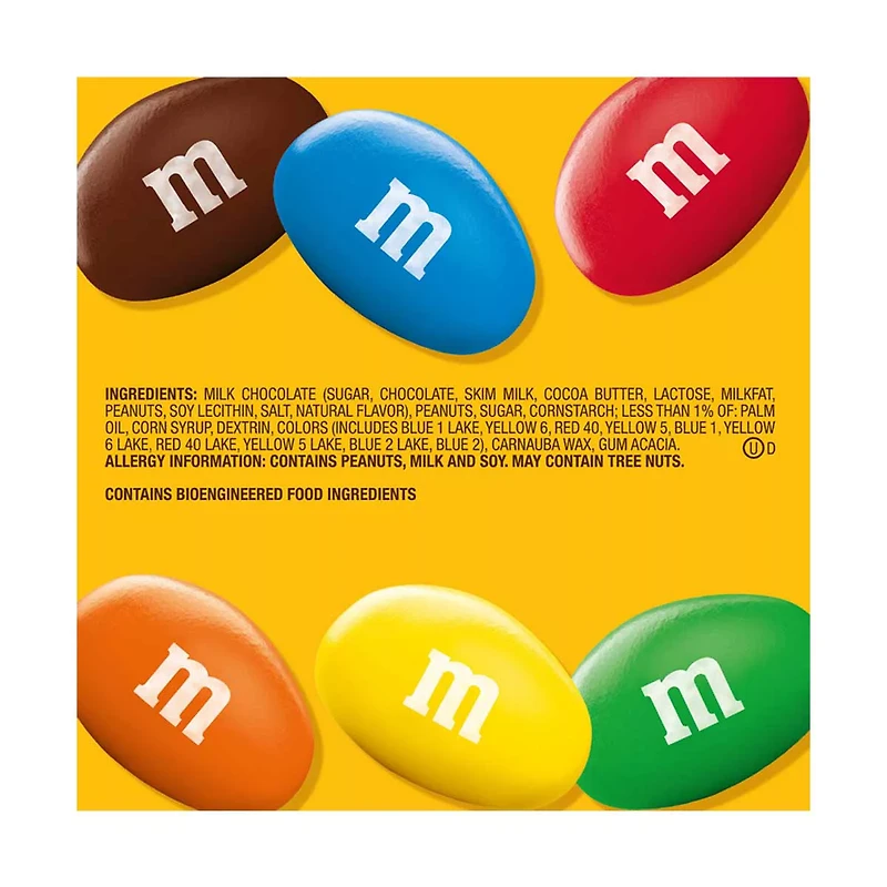 M&M's Peanut Chocolate Candy, Family Size, 18.08 oz