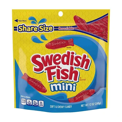 Swedish Fish Mini Soft & Chewy Candy - Share Size, 12 oz