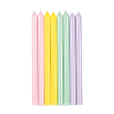 Pearlized Pastel Birthday Candles, 8 ct
