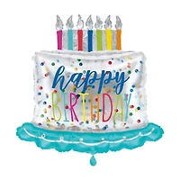 321 Party! Giant Foil Confetti-Filled Cake Balloon, 27.5 in