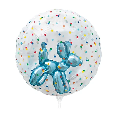 321 Party! Balloon Dog Birthday Double Stuffed Sphere Balloon, 18 in