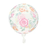 Giant Clear Pink Blooms Sphere Balloon, 24 in