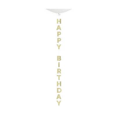 Foil Gold “Happy Birthday” Balloon Tail, 4 ft