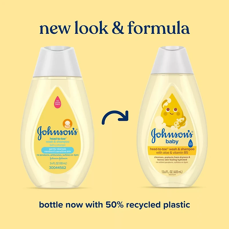 Johnson's Baby Head-To-Toe 2-in-1 Baby Wash & Shampoo, 3.4 fl. oz