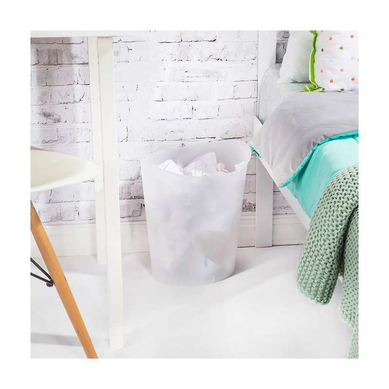 Tall Oval Wastebasket, Clear, 3 gal