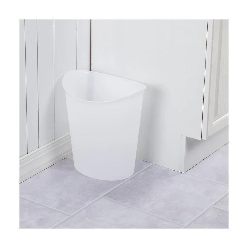 Tall Oval Wastebasket, Clear, 3 gal
