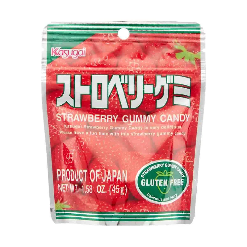Kasugai Strawberry Gummy Candy, 1.87 oz
