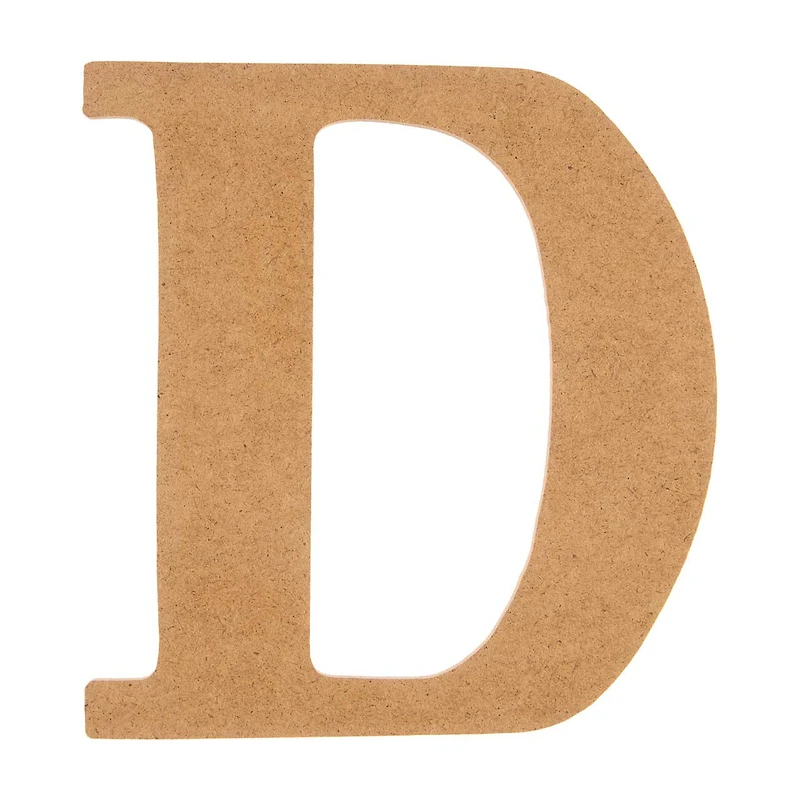 Unpainted Fiberboard Letter "D", 6 in