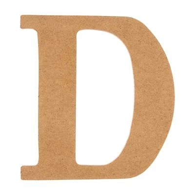 Unpainted Fiberboard Letter "D", 6 in
