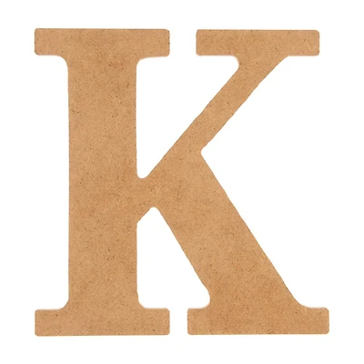 Unpainted Fiberboard Letter "K", 6 in