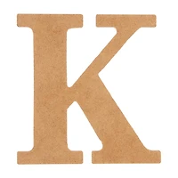 Unpainted Fiberboard Letter "K", 6 in