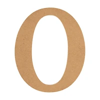 Unpainted Fiberboard Letter "O", 6 in