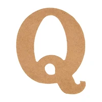 Unpainted Fiberboard Letter "Q", 6 in