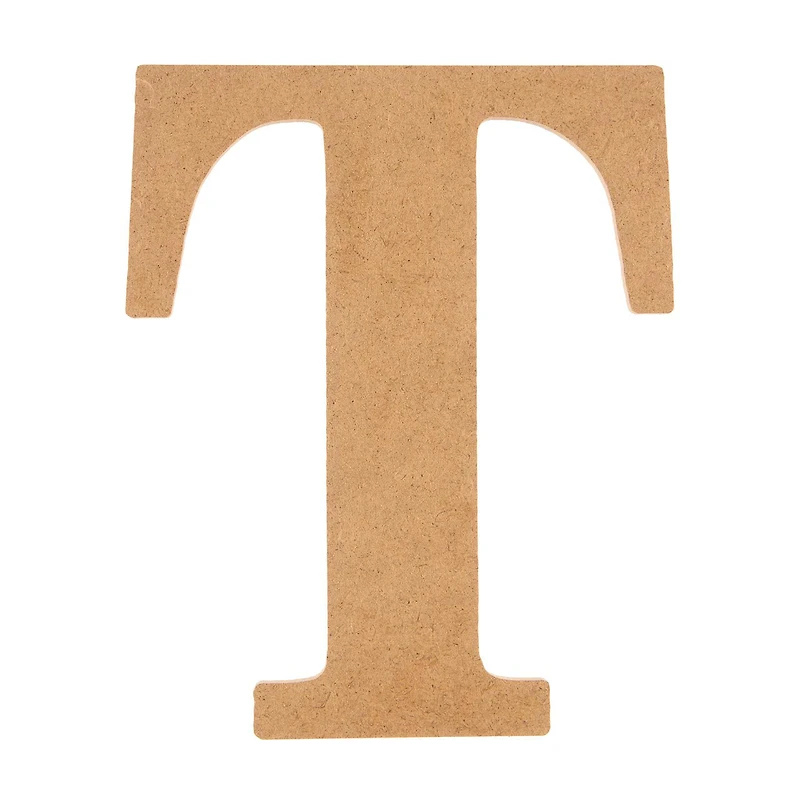 Unpainted Fiberboard Letter "T", 6 in