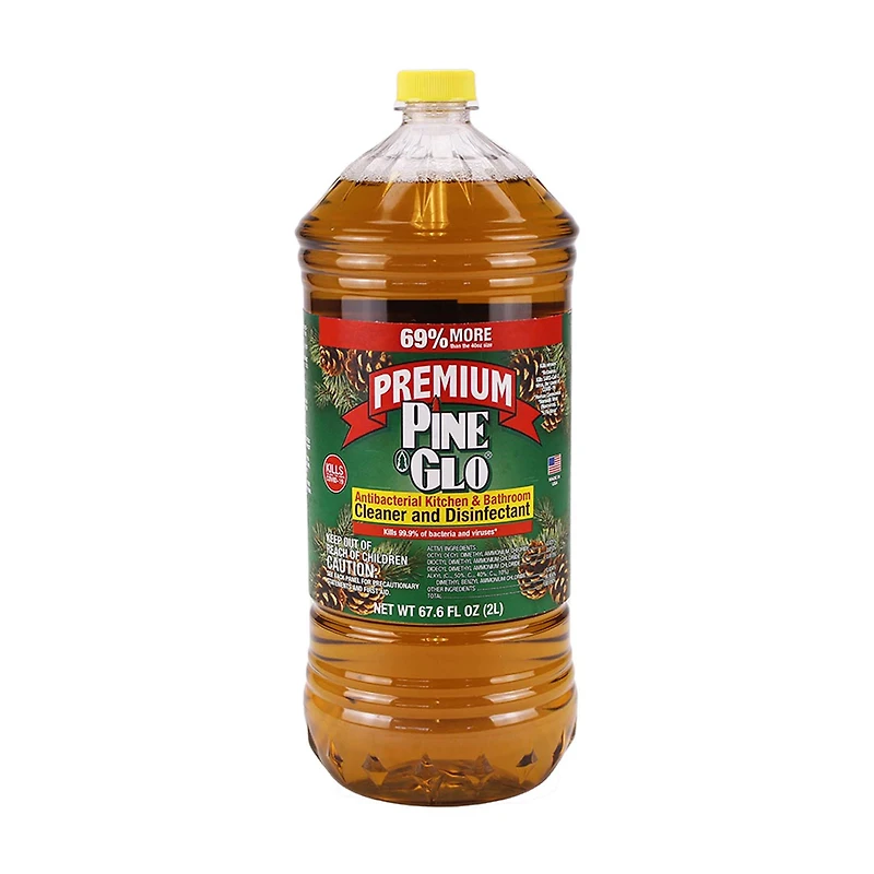 Premium Pine Glo Antibacterial Kitchen and Bathroom Cleaner and Disinfectant, 67.6 fl oz